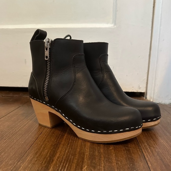 Swedish Hasbeens Zip It Emy, Black, Size 36, EUC - Picture 2 of 11